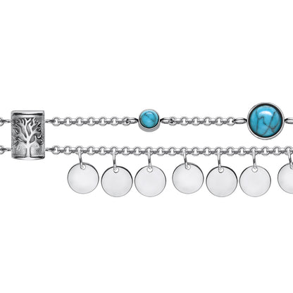 ENGELSRUFER STEEL BOHO TREE OF LIFE SILVER ANKLET & BRACELET