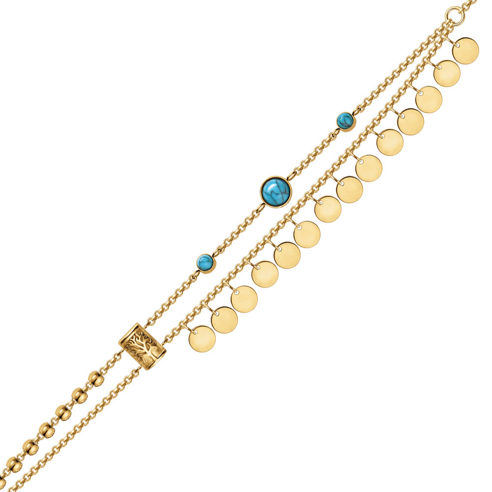 ENGELSRUFER STEEL BOHO TREE OF LIFE GOLD ANKLET & BRACELET