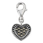 ENGELSRUFER SILVER MARCASITE HEART CHARM