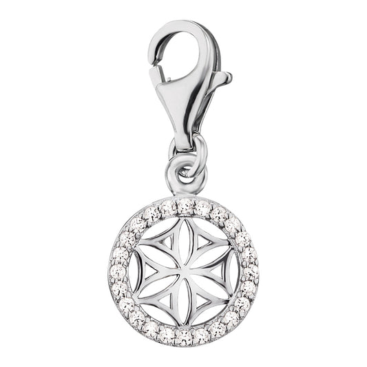 ENGELSRUFER SILVER FLOWER OF LIFE CZ CHARM