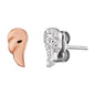 ENGELSRUFER SILVER ROSE GOLD WING DUO STUD EARRINGS