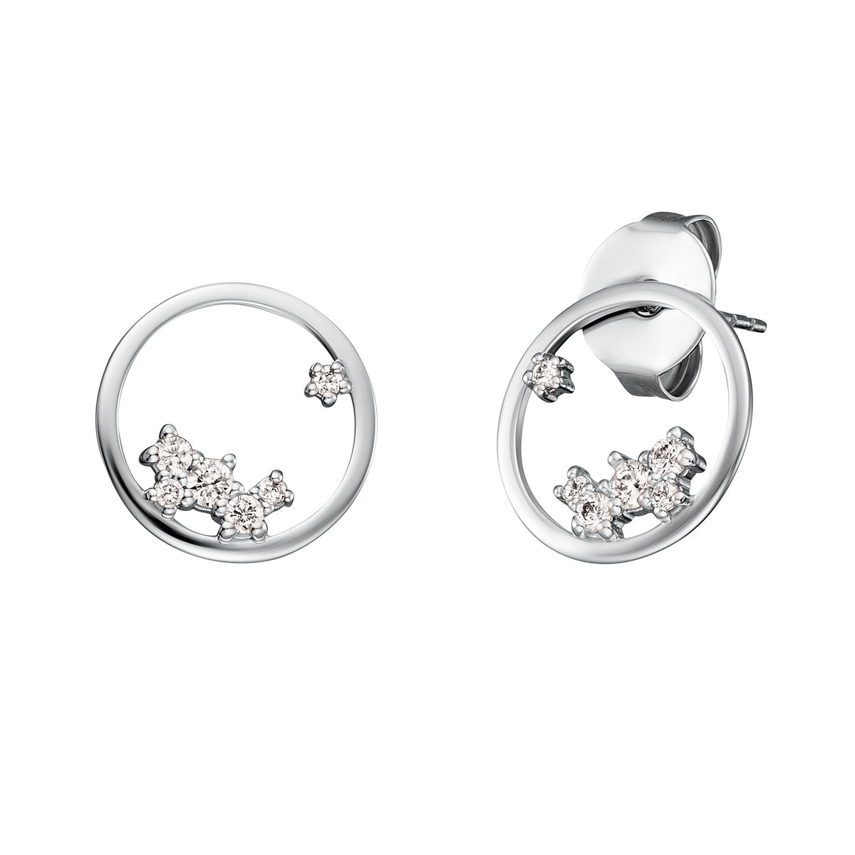 ENGELSRUFER SILVER COSMO CIRCLE CZ STUD EARRINGS