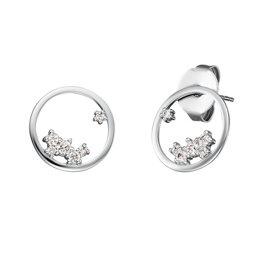 ENGELSRUFER SILVER COSMO CIRCLE CZ STUD EARRINGS