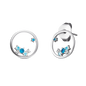 ENGELSRUFER SILVER COSMO CIRCLE BLUE CZ STUD EARRINGS
