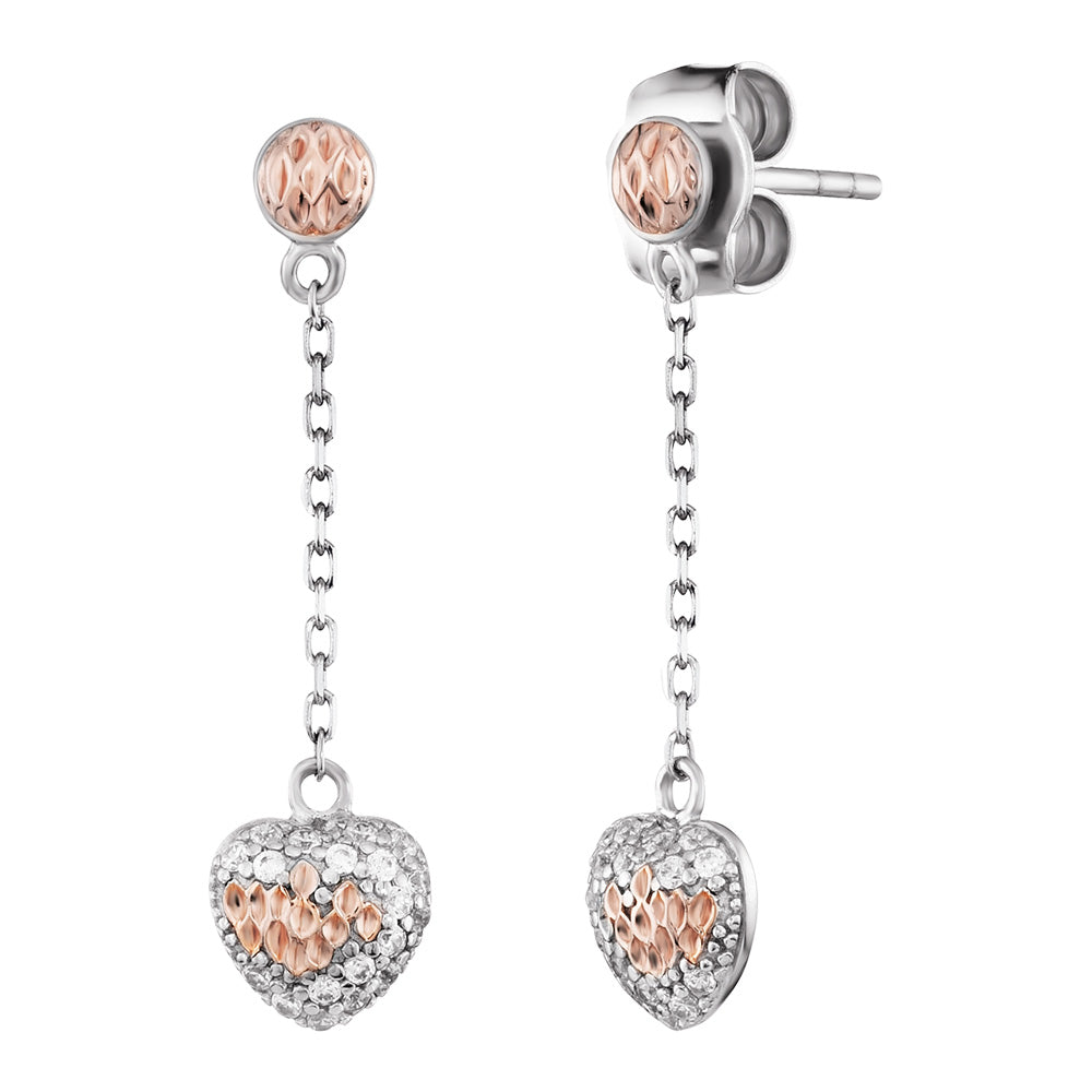 ENGELSRUFER SILVER DARLING HEART CHAIN EARRINGS
