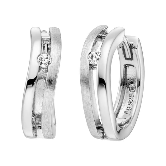 ENGELSRUFER SILVER ELLA 16MM HOOP CZ EARRINGS