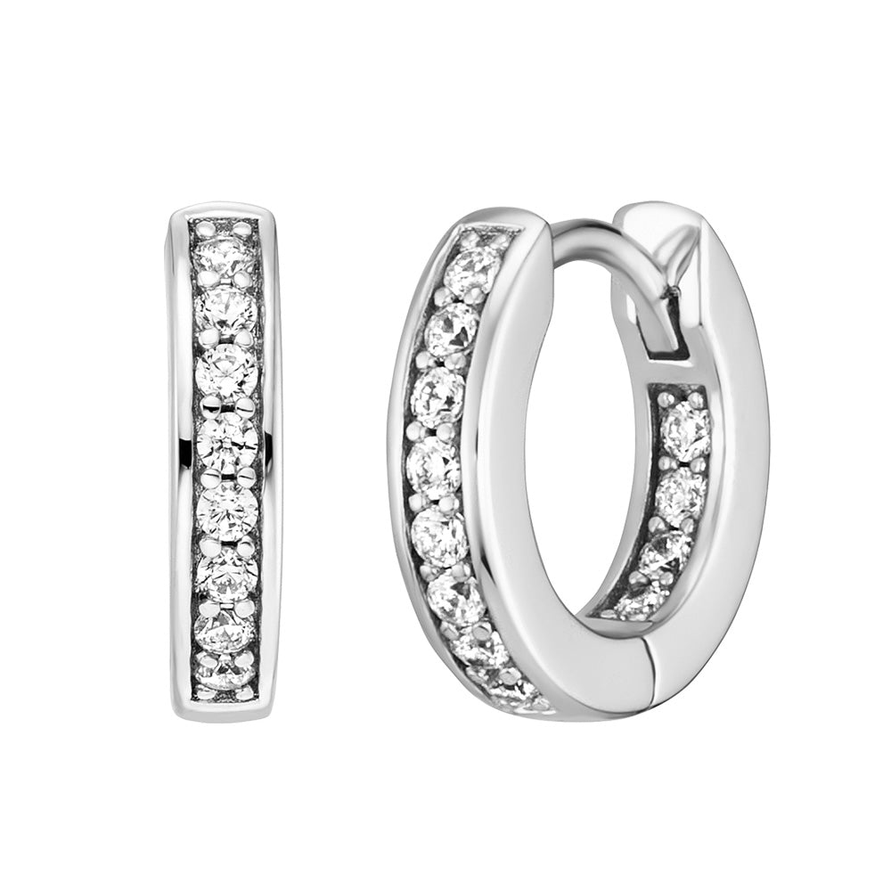 ENGELSRUFER SILVER EMMA 13MM HOOP CZ EARRINGS