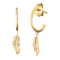 ENGELSRUFER GOLD FEATHER HOOP EARRINGS