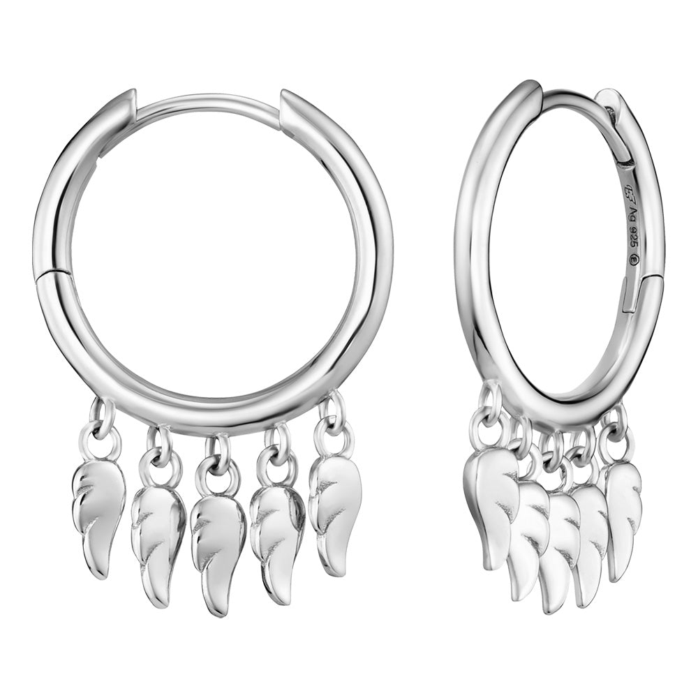 ENGELSRUFER FLYING WINGS 18MM HOOP EARRINGS