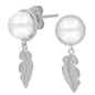 ENGELSRUFER SILVER GLORY FEATHER PEARL STUD EARRINGS