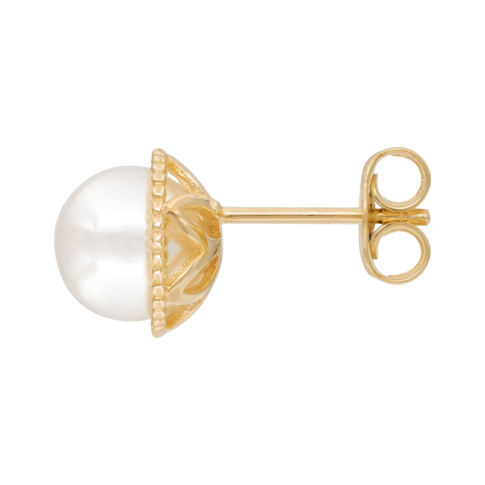 ENGELSRUFER GOLD GLORY PEARL STUD EARRINGS