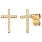 ENGELSRUFER GOLD LITTLE CROSS CZ STUD EARRINGS