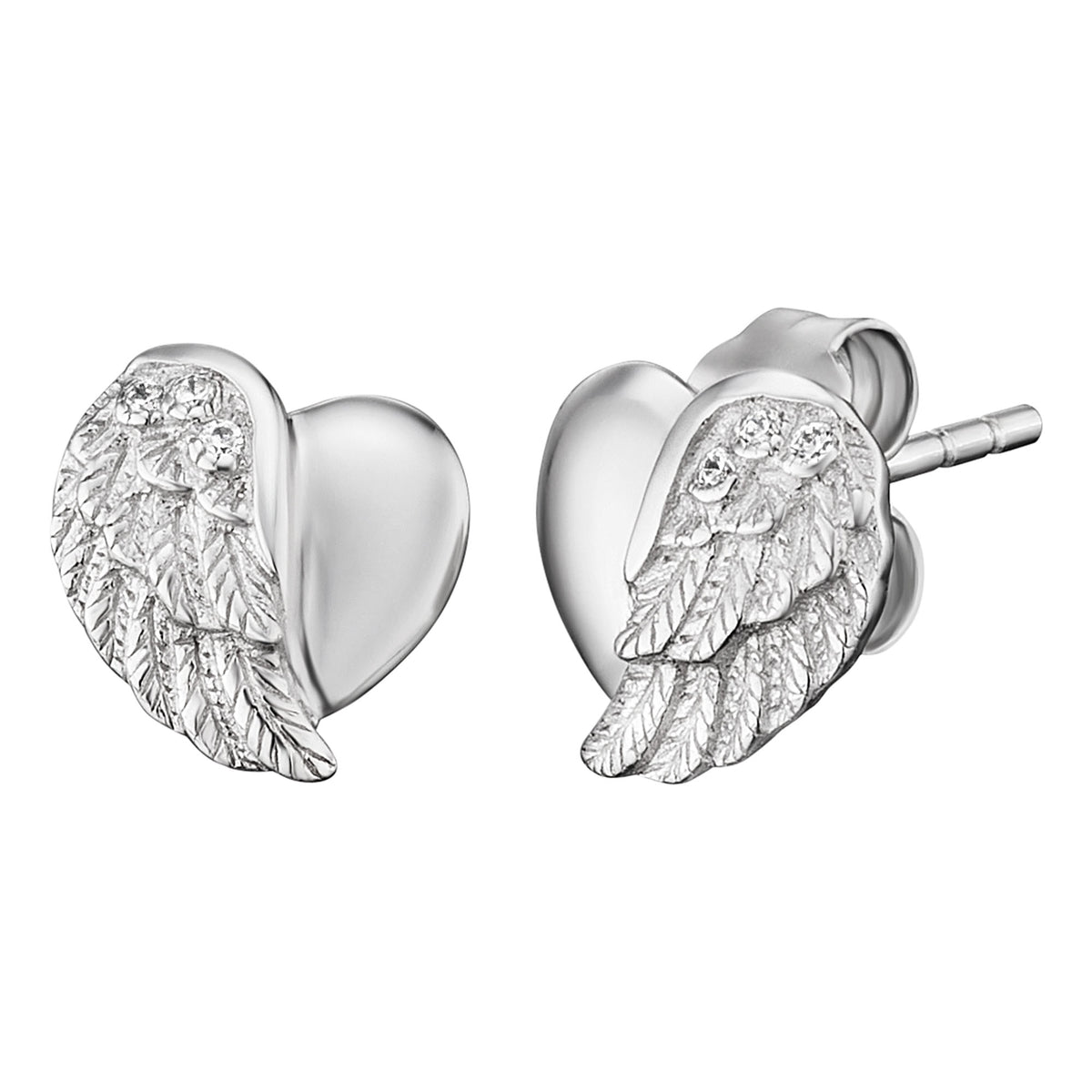 ENGELSRUFER SILVER HEARTWING STUD EARRINGS