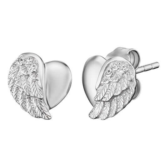 ENGELSRUFER SILVER HEARTWING STUD EARRINGS