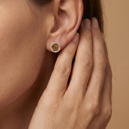 ENGELSRUFER GOLD FLOWER OF LIFE CZ EARRINGS