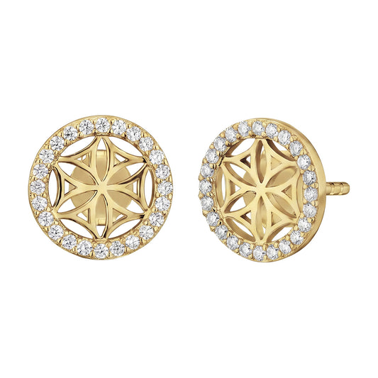 ENGELSRUFER GOLD FLOWER OF LIFE CZ EARRINGS
