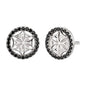 ENGELSRUFER SILVER FLOWER OF LIFE BLACK CZ EARRINGS