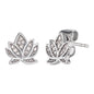 ENGELSRUFER SILVER LITTLE LOTUS CZ STUD EARRINGS