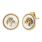 ENGELSRUFER GOLD TREE OF LIFE MOTHER OF PEARL EARRINGS
