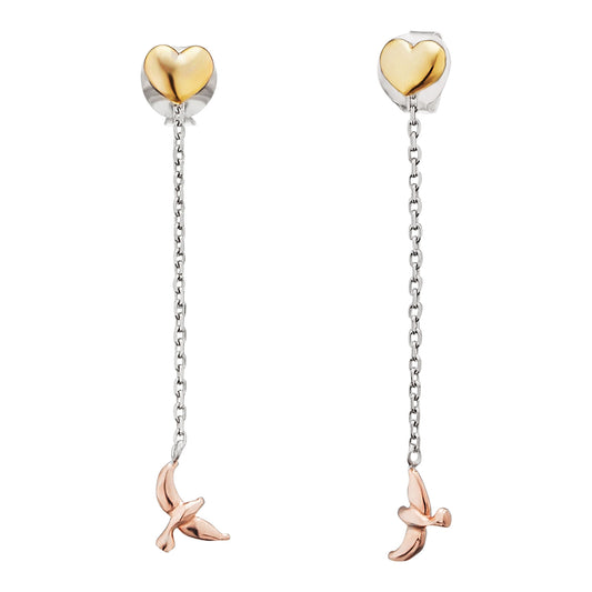 ENGELSRUFER TRICOLOUR TREE OF LIFE THREAD STUD EARRINGS