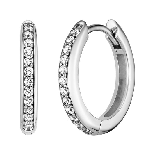 ENGELSRUFER SILVER LOLA 16MM HOOP CZ EARRINGS