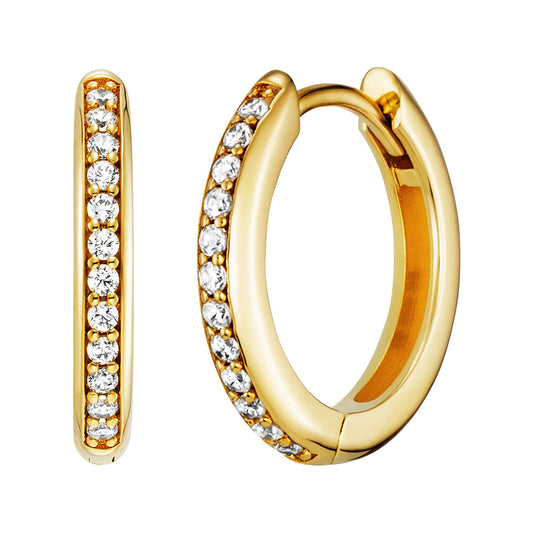 ENGELSRUFER GOLD LOLA 16MM HOOP CZ EARRINGS