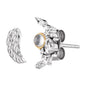 ENGELSRUFER SILVER GOLD MOON WING DUO STUD EARRINGS