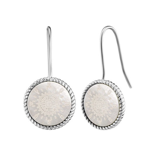 ENGELSRUFER WIND ROSE MOTHER OF PEARL EARRINGS