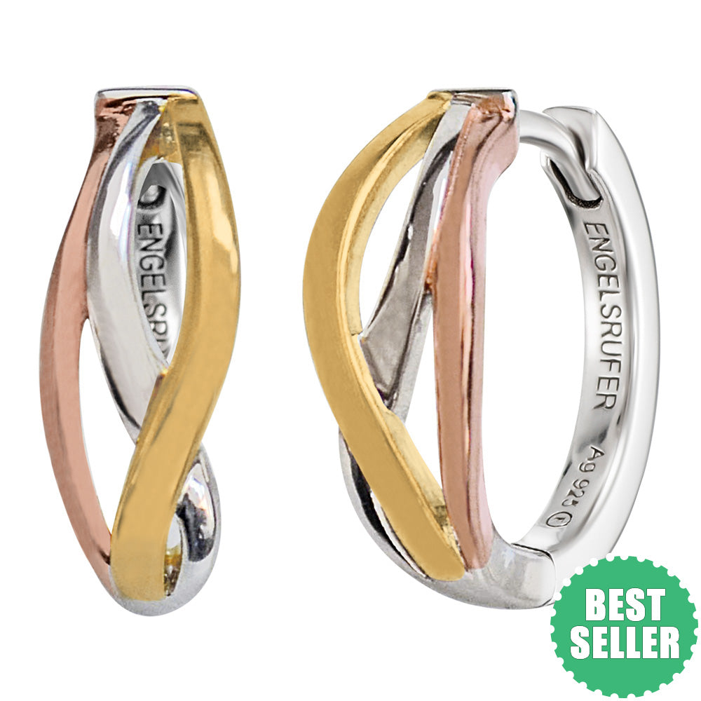ENGELSRUFER TRICOLOUR INFINITY PARADISE 16.5MM HOOP EARRINGS