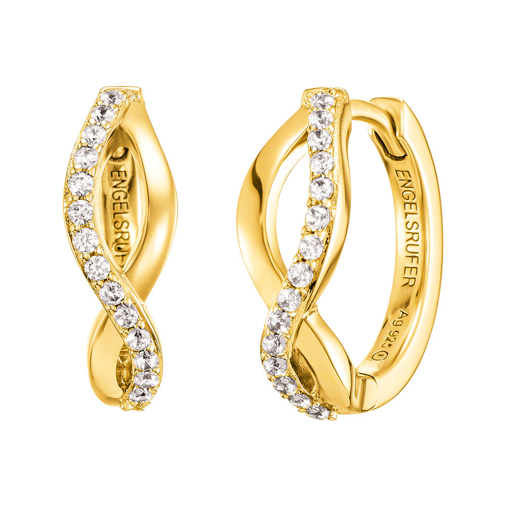 ENGELSRUFER GOLD INFINITY PARADISE CZ HOOP EARRINGS