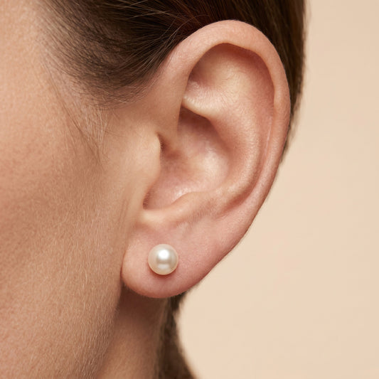 ENGELSRUFER STERLING SILVER 7MM PEARL EARRINGS