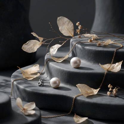 ENGELSRUFER STERLING SILVER 7MM PEARL EARRINGS