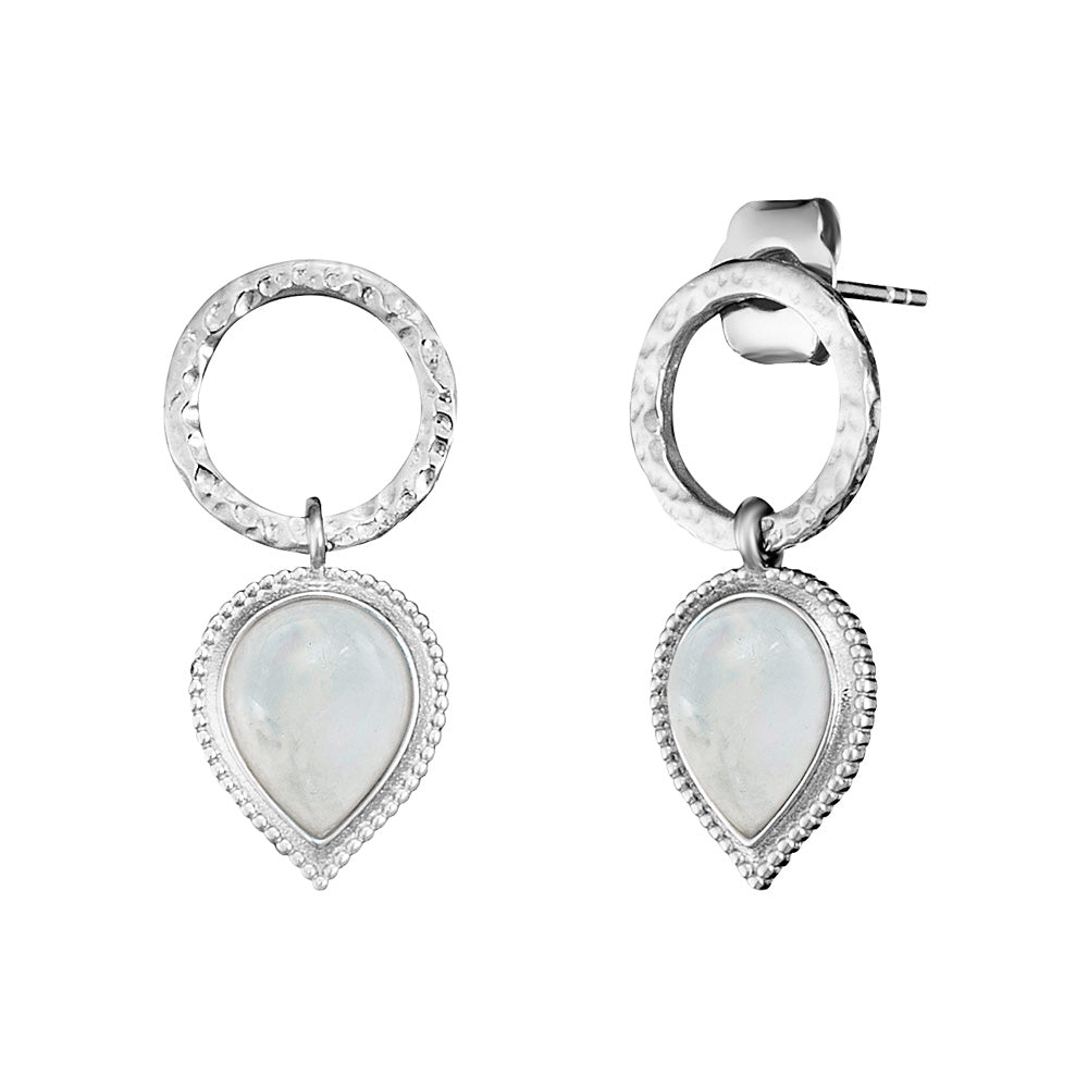 ENGELSRUFER SILVER MOONSTONE TEARDROP EARRINGS