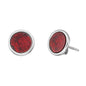 ENGELSRUFER SILVER RED JASPER 10MM STUD EARRINGS