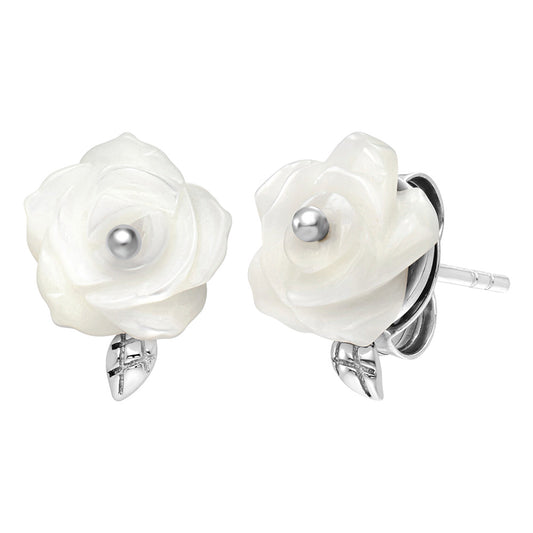 ENGELSRUFER ROSE MOTHER OF PEARL STUD EARRINGS