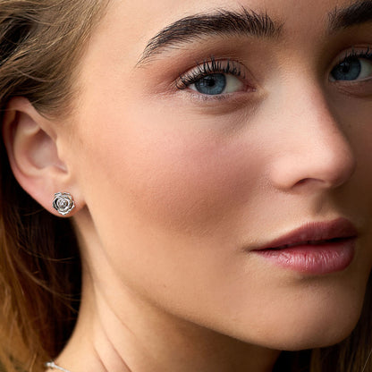ENGELSRUFER ROSE SILVER CZ STUD EARRINGS