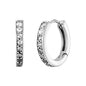 ENGELSRUFER SILVER DARK SHADE 13MM CZ HOOP EARRINGS