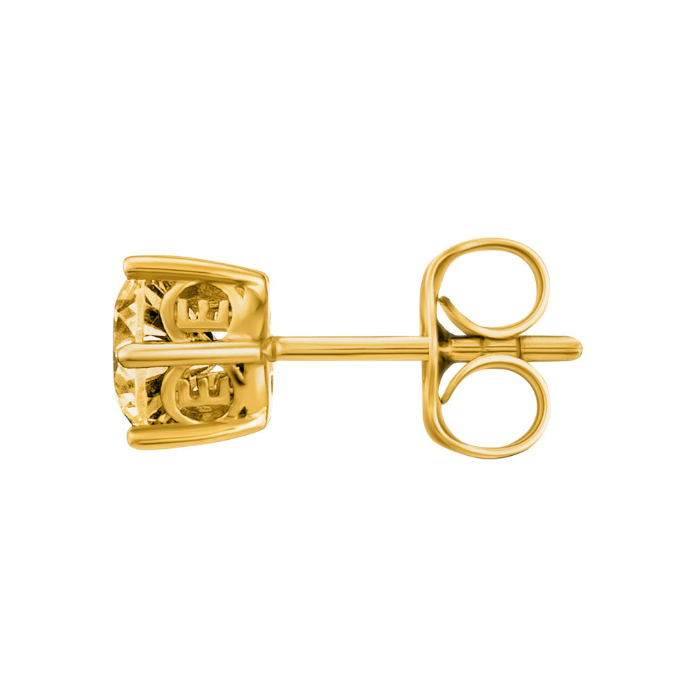 ENGELSRUFER GOLD SHINY 4MM STUD CZ EARRINGS