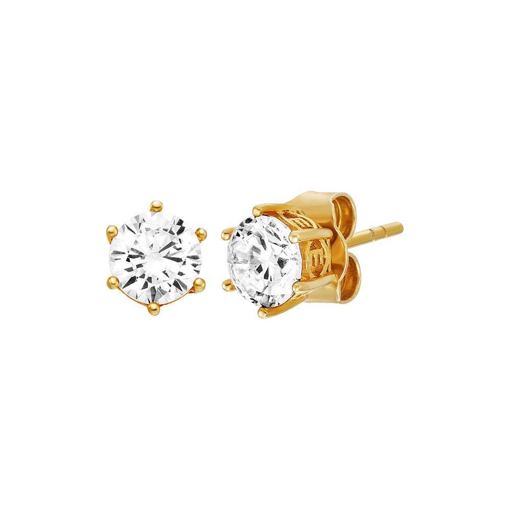 ENGELSRUFER GOLD SHINY 4MM STUD CZ EARRINGS