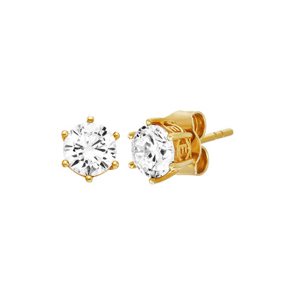 ENGELSRUFER GOLD SHINY 4MM STUD CZ EARRINGS