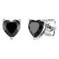 ENGELSRUFER SILVER HEART SOLITAIRE BLACK CZ EARRINGS