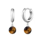 ENGELSRUFER SILVER TIGER EYE HOOP EARRINGS