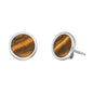 ENGELSRUFER SILVER TIGER EYE 10MM STUD EARRINGS