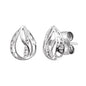 ENGELSRUFER SILVER TEAR OF HEAVEN FLOWER OF LIFE STUD EARRINGS