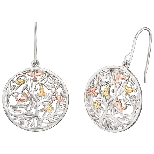 ENGELSRUFER SILVER TREE OF LIFE HOOK EARRINGS
