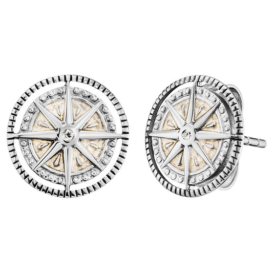 ENGELSRUFER WIND ROSE ENAMEL STUD EARRINGS