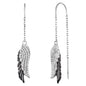 ENGELSRUFER SILVER BLACK WING DUO CZ THREAD EARRINGS