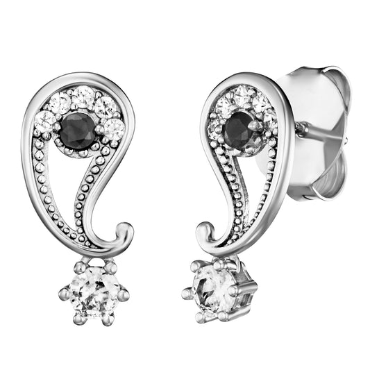 ENGELSRUFER SILVER YIN YANG BALANCE CZ EARRINGS