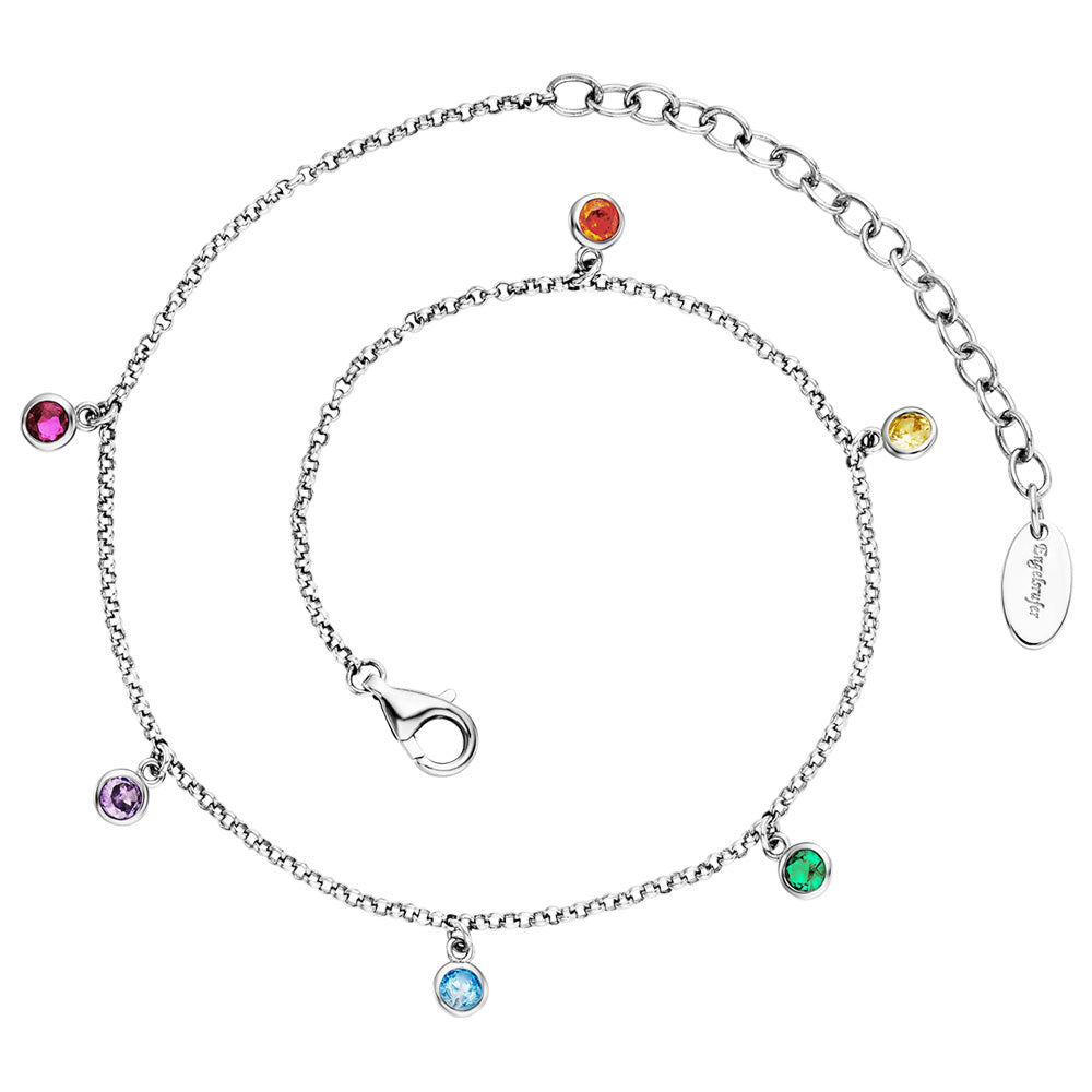 ENGELSRUFER LITTLE MOON RAINBOW SILVER ANKLET