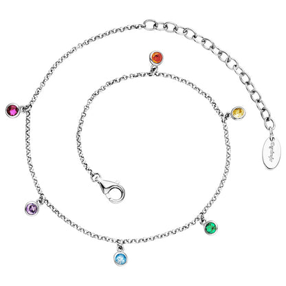 ENGELSRUFER LITTLE MOON RAINBOW SILVER ANKLET